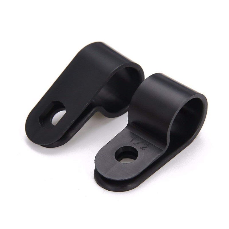 Orgrimmar 200 Pcs Black Nylon Plastic R-Type Cable Clamps 3/16" 1/4" 3/8" 1/2" 3/4" 1" Clips Fasteners Assortment for Cable Conduit - Image 5